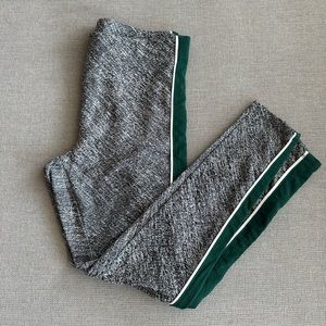 Gray Leggings with green/white stripe from Express